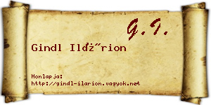 Gindl Ilárion névjegykártya